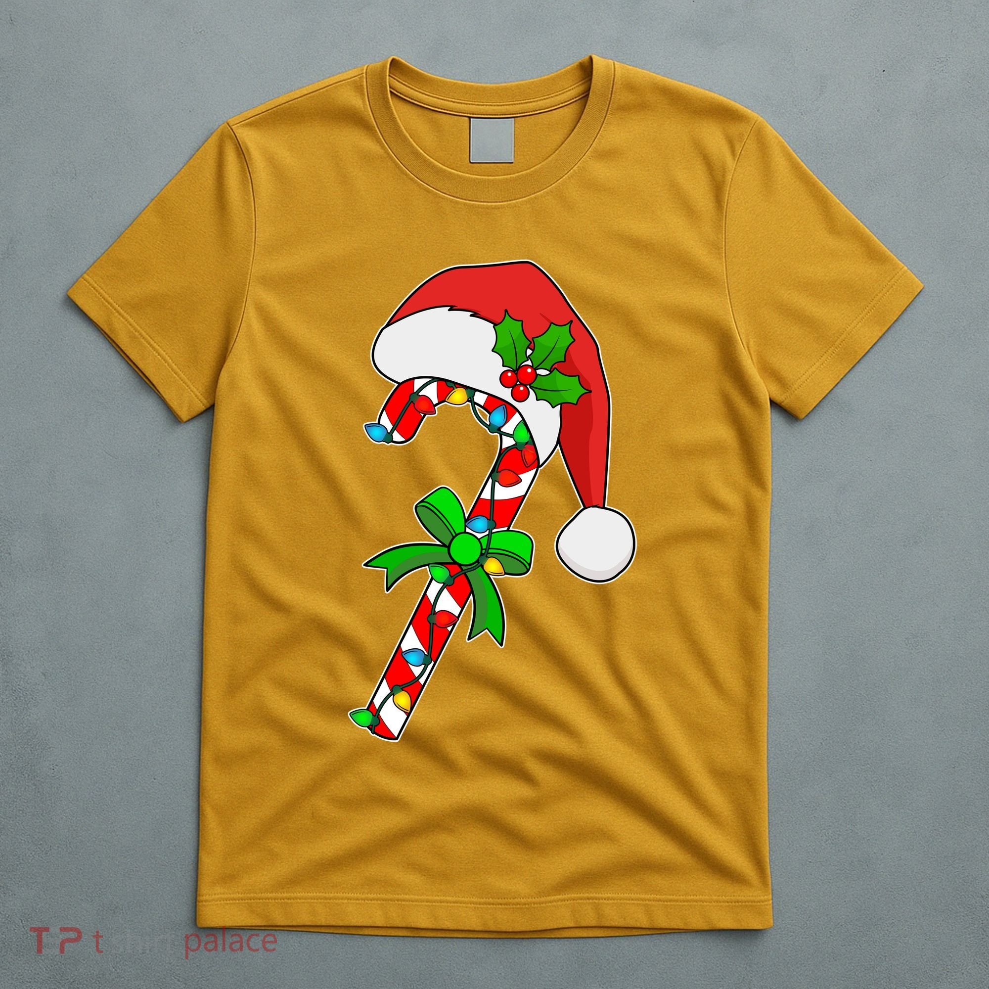 Christmas Santa Hat Candy Cane T-Shirt