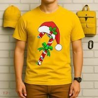 Christmas Santa Hat Candy Cane T-Shirt thumb 6