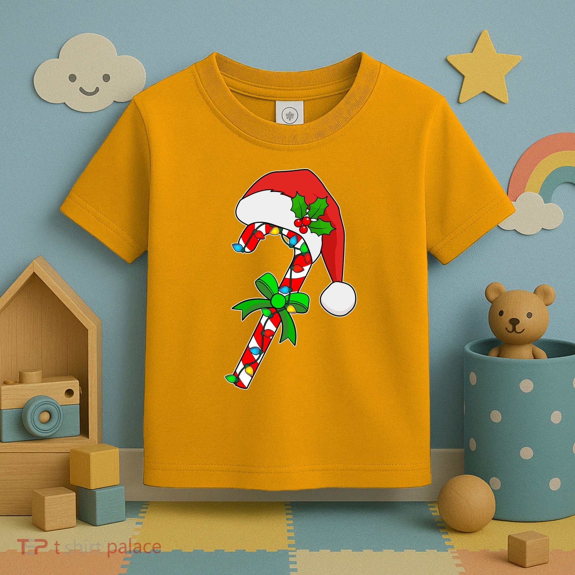 Christmas Santa Hat Candy Cane Toddler T-Shirt