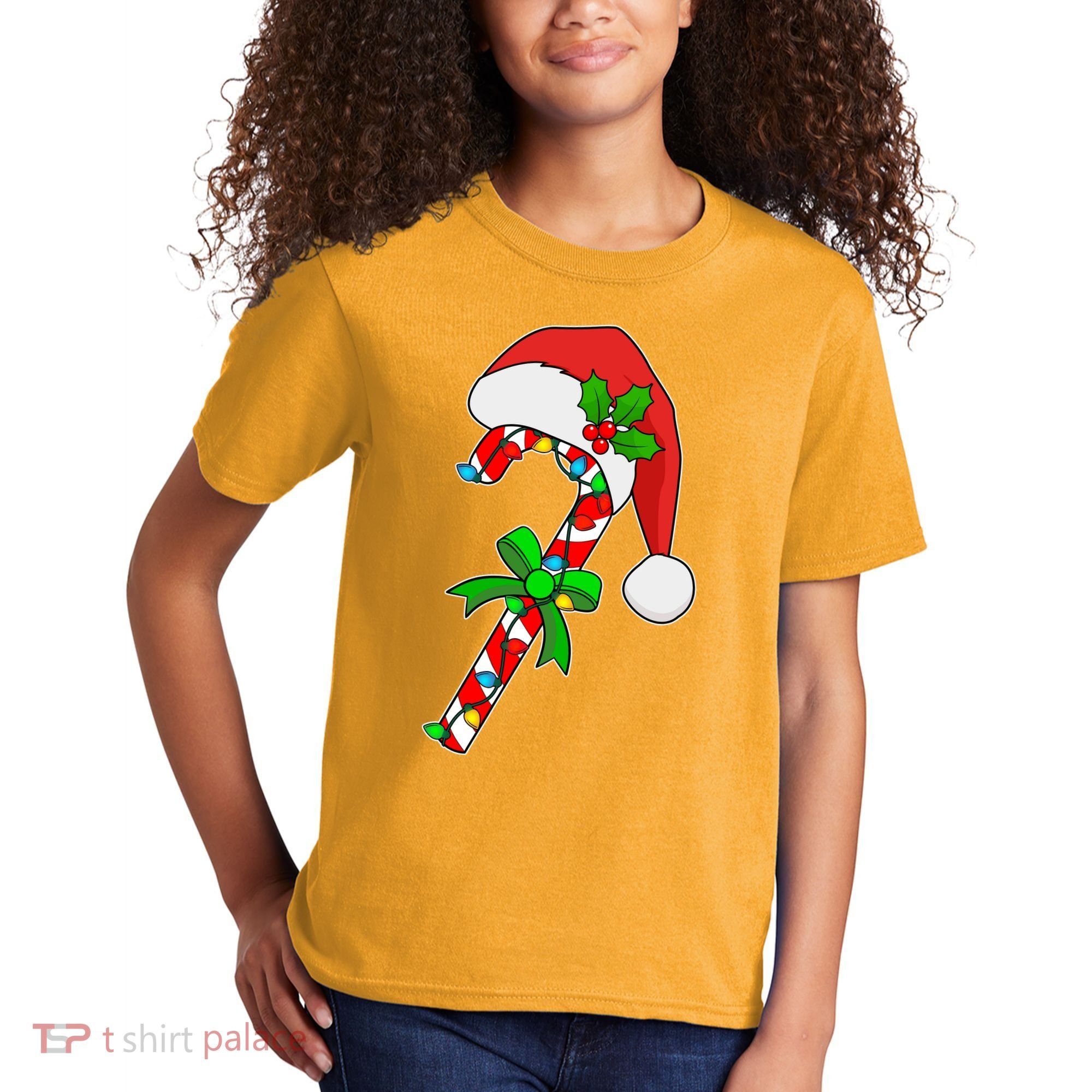 Christmas Santa Hat Candy Cane Kids T-Shirt