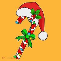 Christmas Santa Hat Candy Cane Kids T-Shirt thumb 4