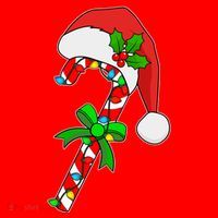 Christmas Santa Hat Candy Cane Santa Hat thumb 1