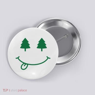 Christmas Smiley Holiday Button