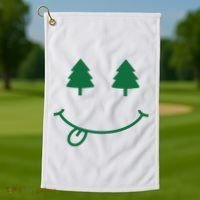 Christmas Smiley Holiday Golf Towel thumb 1
