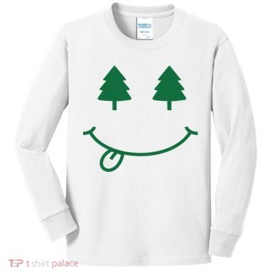 Christmas Smiley Holiday Kids Long Sleeve Shirt