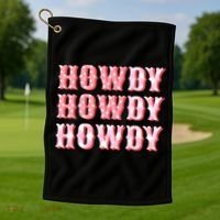 Cowgirl Shirt Howdy Howdy Golf Towel thumb 1