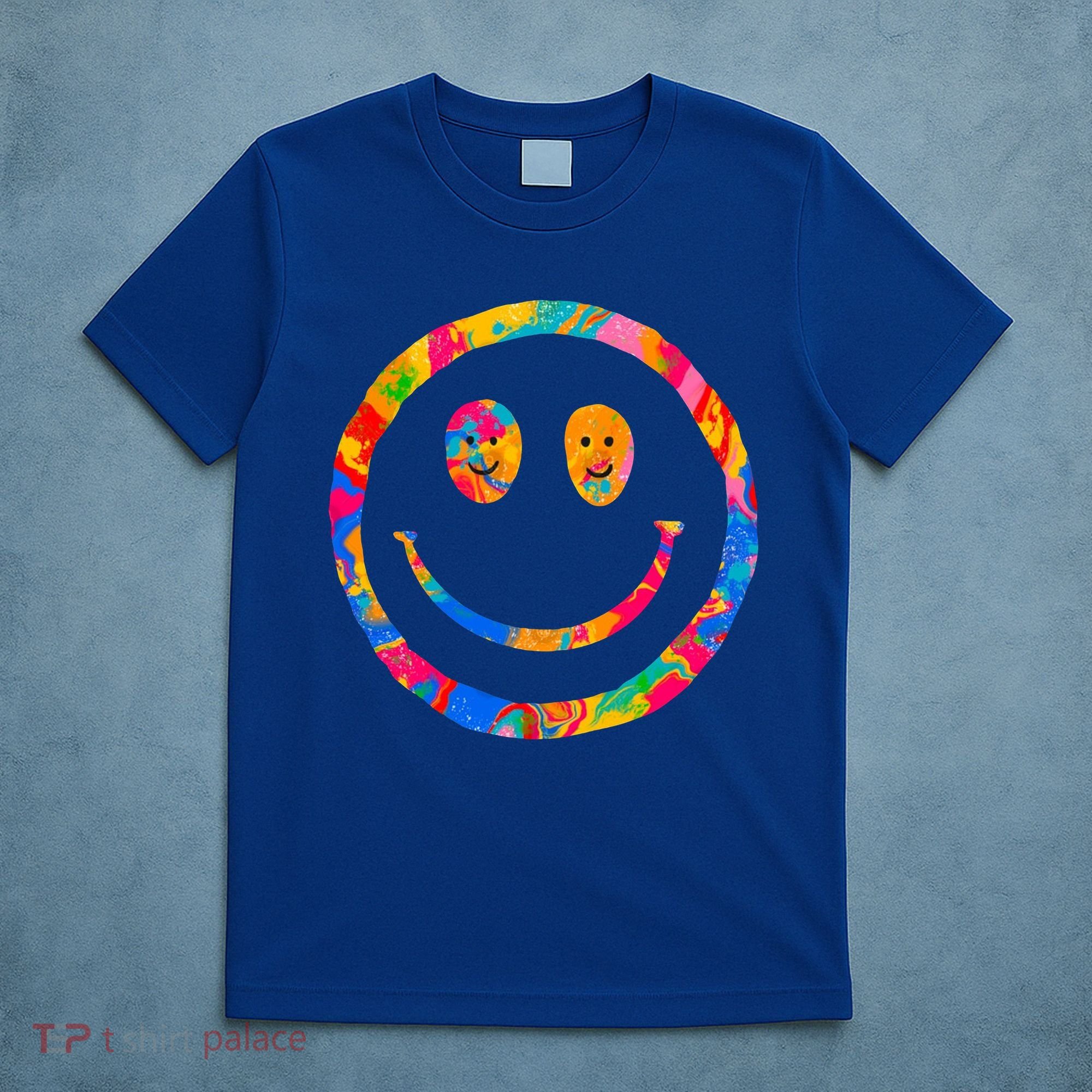 Colorful Super Happy Face Smiley T-Shirt