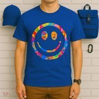 Colorful Super Happy Face Smiley T-Shirt thumb 6
