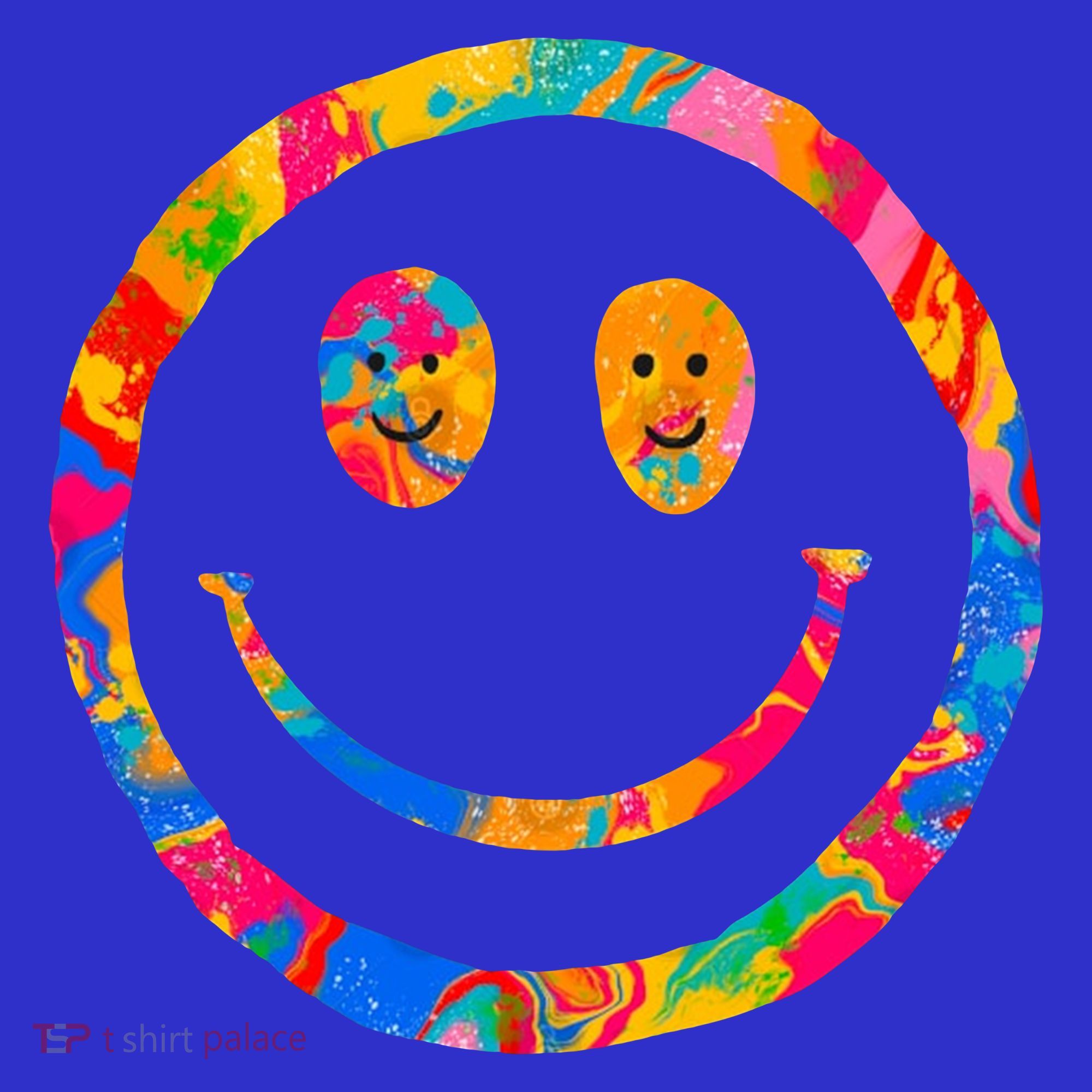 Colorful Super Happy Face Smiley T-Shirt