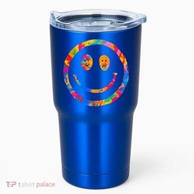 Colorful Super Happy Face Smiley Tumbler