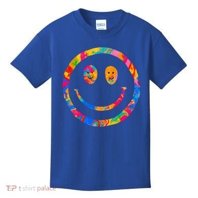 Colorful Super Happy Face Smiley Kids T-Shirt