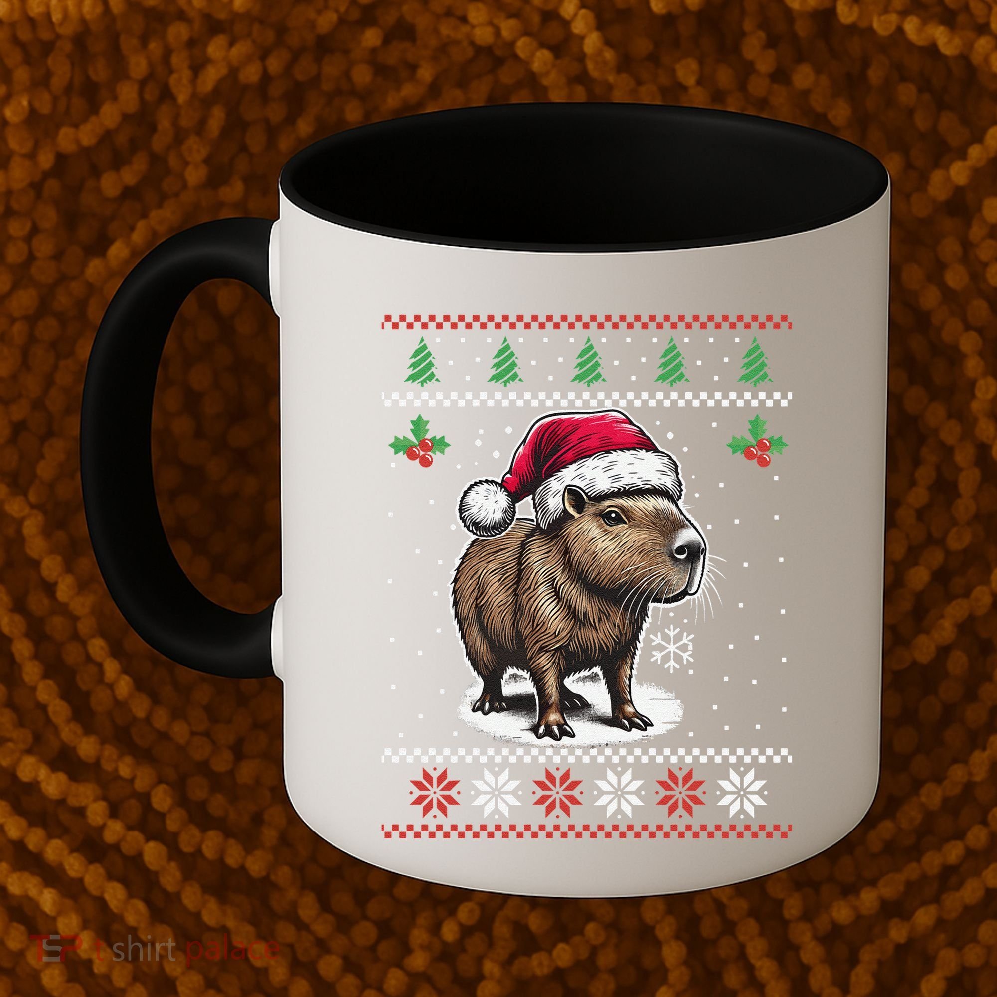 Capybara Santa Hat Ugly Christmas Sweater Xmas Coffee Mug