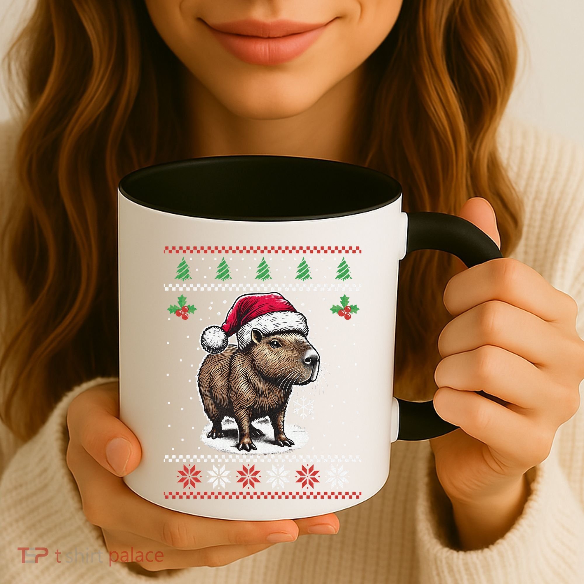 Capybara Santa Hat Ugly Christmas Sweater Xmas Coffee Mug