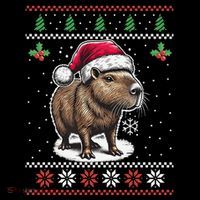 Capybara Santa Hat Ugly Christmas Sweater Xmas Coffee Mug thumb 5