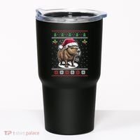 Capybara Santa Hat Ugly Christmas Sweater Xmas Tumbler thumb 0