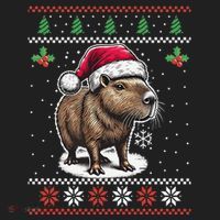 Capybara Santa Hat Ugly Christmas Sweater Xmas Hat thumb 2