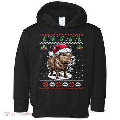 Capybara Santa Hat Ugly Christmas Sweater Xmas Toddler Hoodie