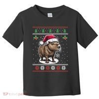 Capybara Santa Hat Ugly Christmas Sweater Xmas Toddler T-Shirt thumb 0