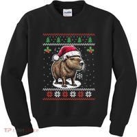 Capybara Santa Hat Ugly Christmas Sweater Xmas Kids Sweatshirt thumb 0