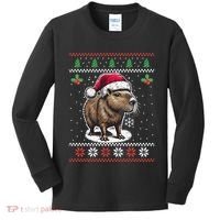 Capybara Santa Hat Ugly Christmas Sweater Xmas Kids Long Sleeve Shirt thumb 0