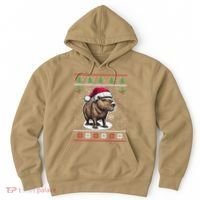 Capybara Santa Hat Ugly Christmas Sweater Xmas Hoodie thumb 0