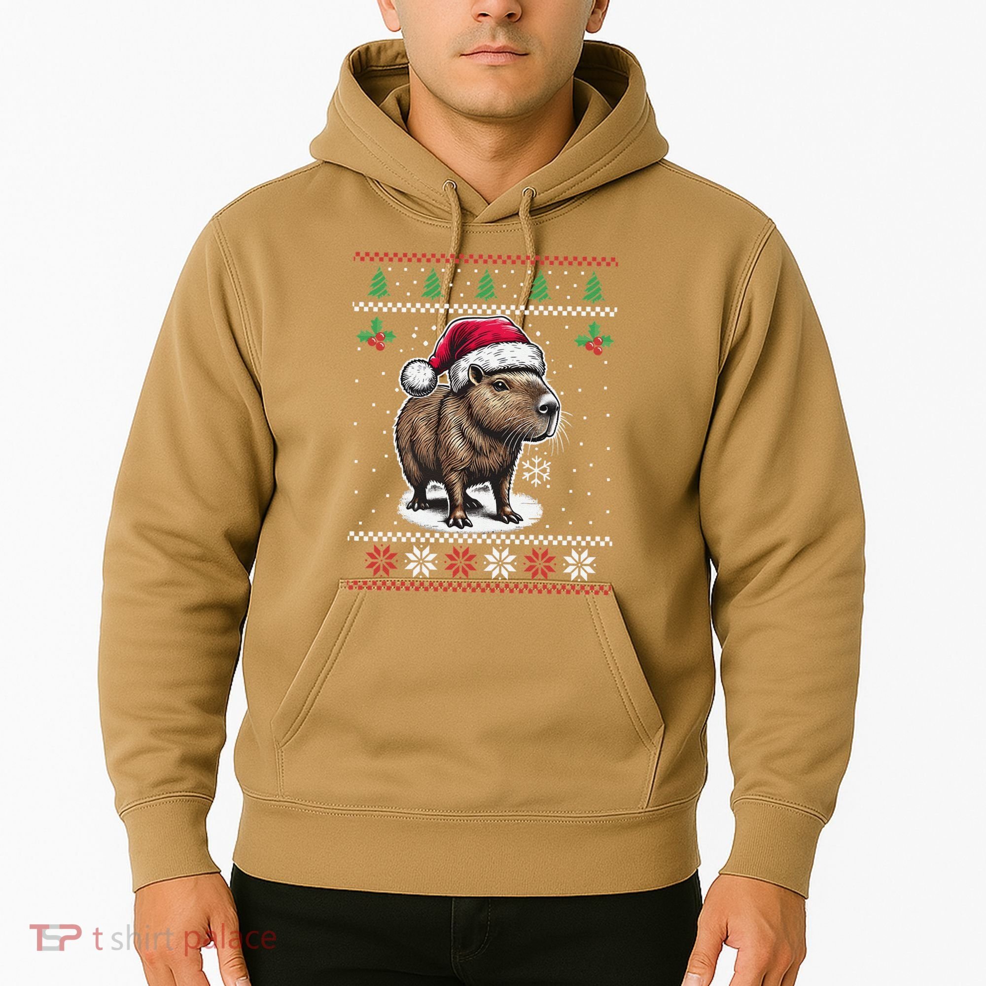 Capybara Santa Hat Ugly Christmas Sweater Xmas Hoodie