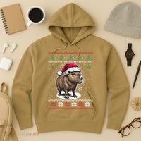 Capybara Santa Hat Ugly Christmas Sweater Xmas Hoodie thumb 3