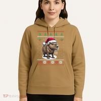 Capybara Santa Hat Ugly Christmas Sweater Xmas Hoodie thumb 5