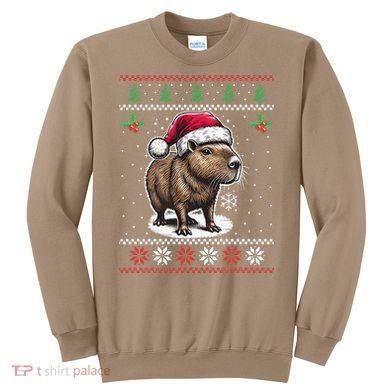Capybara Santa Hat Ugly Christmas Sweater Xmas Sweatshirt