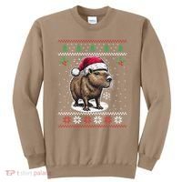 Capybara Santa Hat Ugly Christmas Sweater Xmas Sweatshirt thumb 0