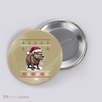 Capybara Santa Hat Ugly Christmas Sweater Xmas Button thumb 0