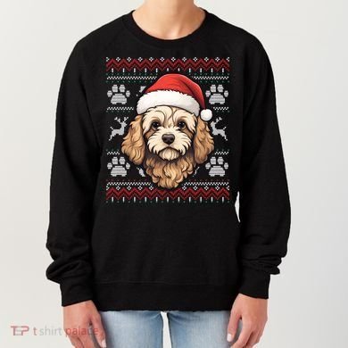 Cavapoo Santa Hat Christmas Funny Dog Mom Dad Great Gift Women's Sweatshirt