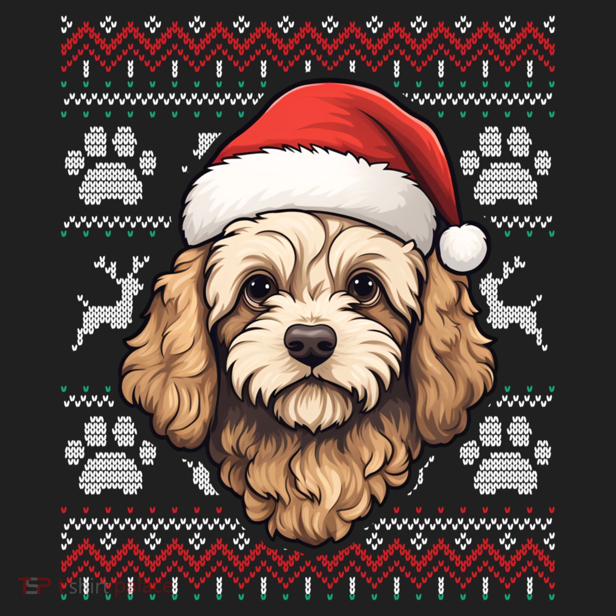 Cavapoo Santa Hat Christmas Funny Dog Mom Dad Great Gift Women's Sweatshirt