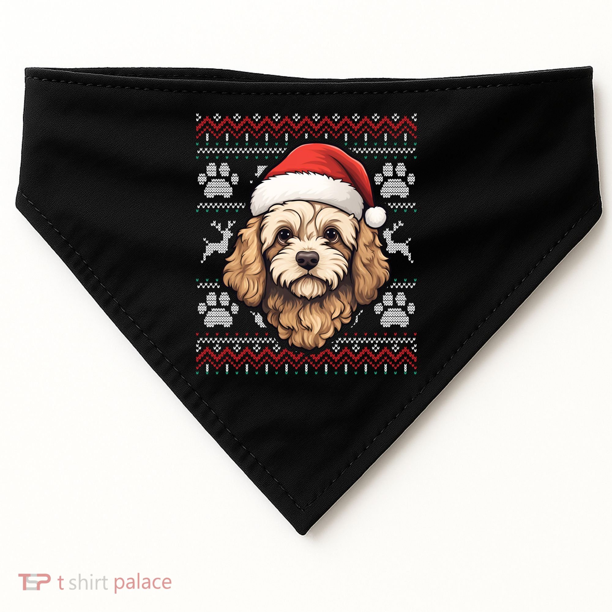 Cavapoo Santa Hat Christmas Funny Dog Mom Dad Great Gift USA-Made Doggie Bandana