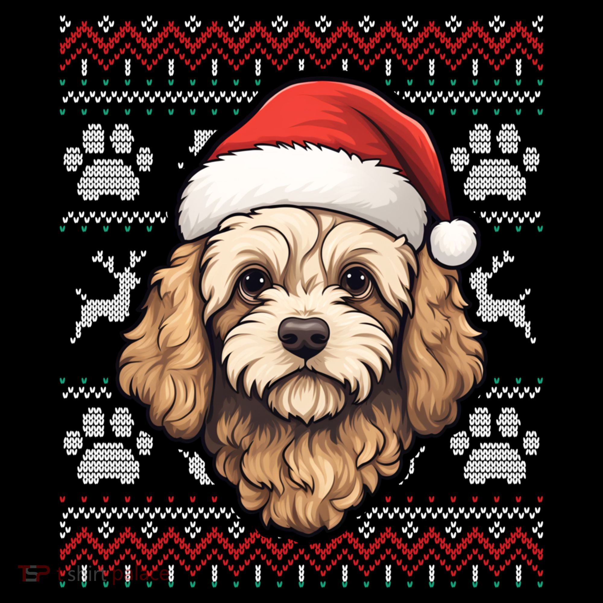 Cavapoo Santa Hat Christmas Funny Dog Mom Dad Great Gift USA-Made Doggie Bandana