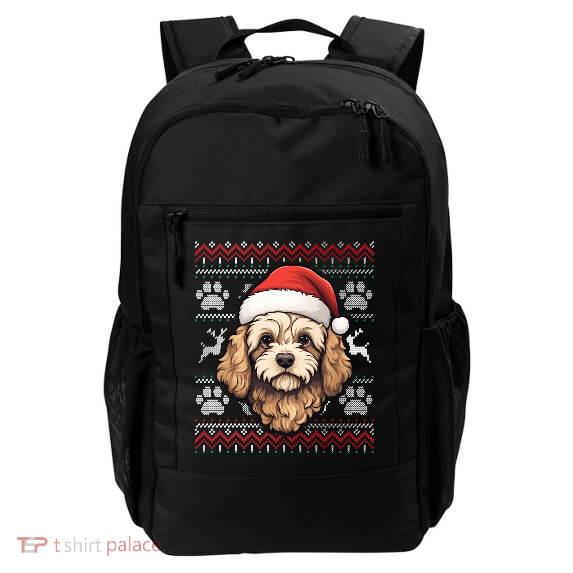 Cavapoo Santa Hat Christmas Funny Dog Mom Dad Great Gift Backpack