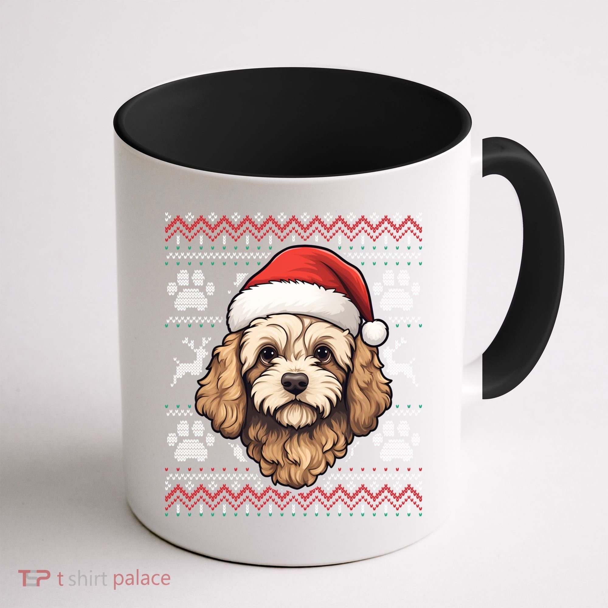 Cavapoo Santa Hat Christmas Funny Dog Mom Dad Great Gift Coffee Mug