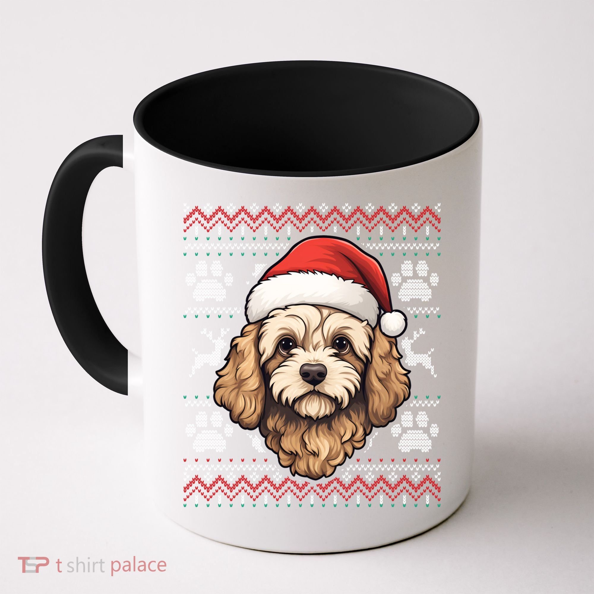 Cavapoo Santa Hat Christmas Funny Dog Mom Dad Great Gift Coffee Mug