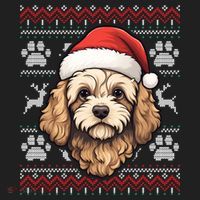 Cavapoo Santa Hat Christmas Funny Dog Mom Dad Great Gift Golf Towel thumb 3