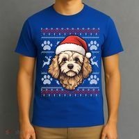 Cavapoo Santa Hat Christmas Funny Dog Mom Dad Great Gift T-Shirt thumb 3