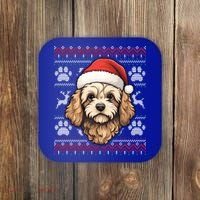 Cavapoo Santa Hat Christmas Funny Dog Mom Dad Great Gift Coaster thumb 0
