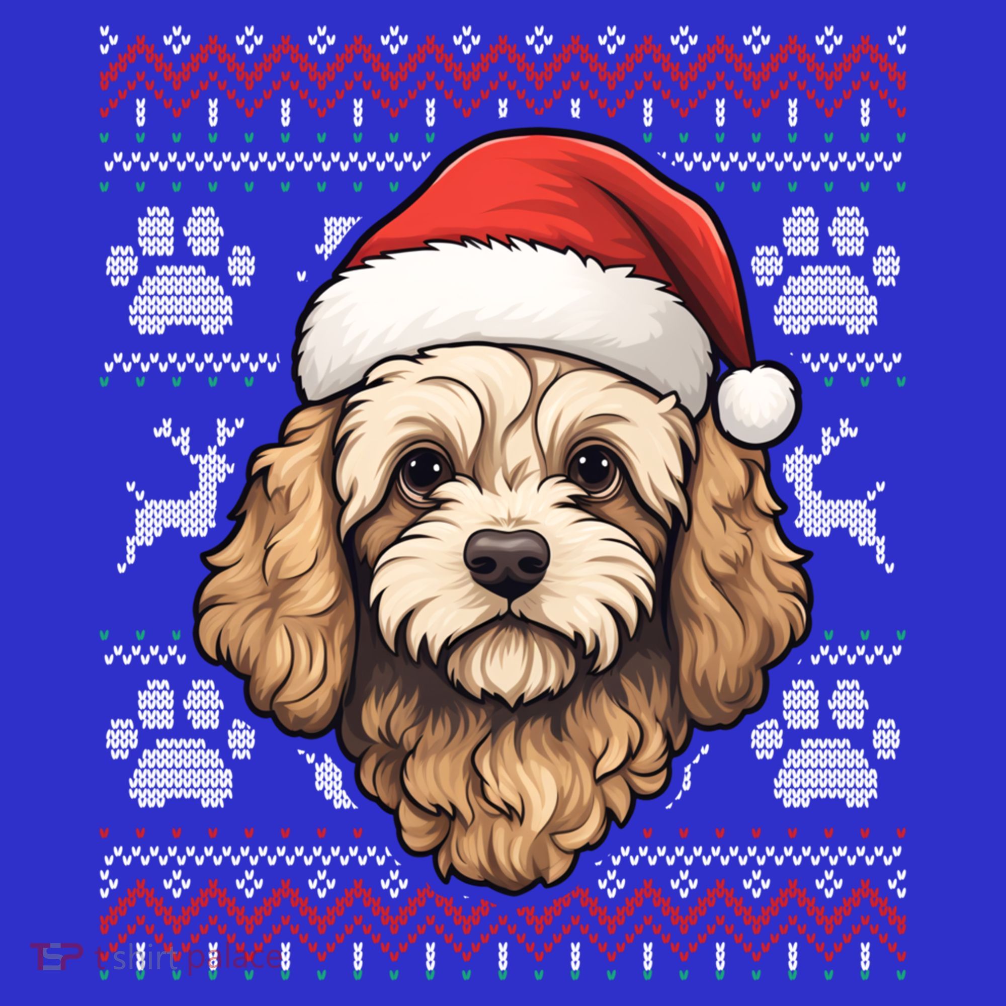 Cavapoo Santa Hat Christmas Funny Dog Mom Dad Great Gift Coaster