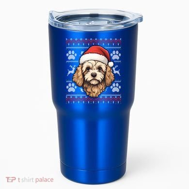 Cavapoo Santa Hat Christmas Funny Dog Mom Dad Great Gift Tumbler