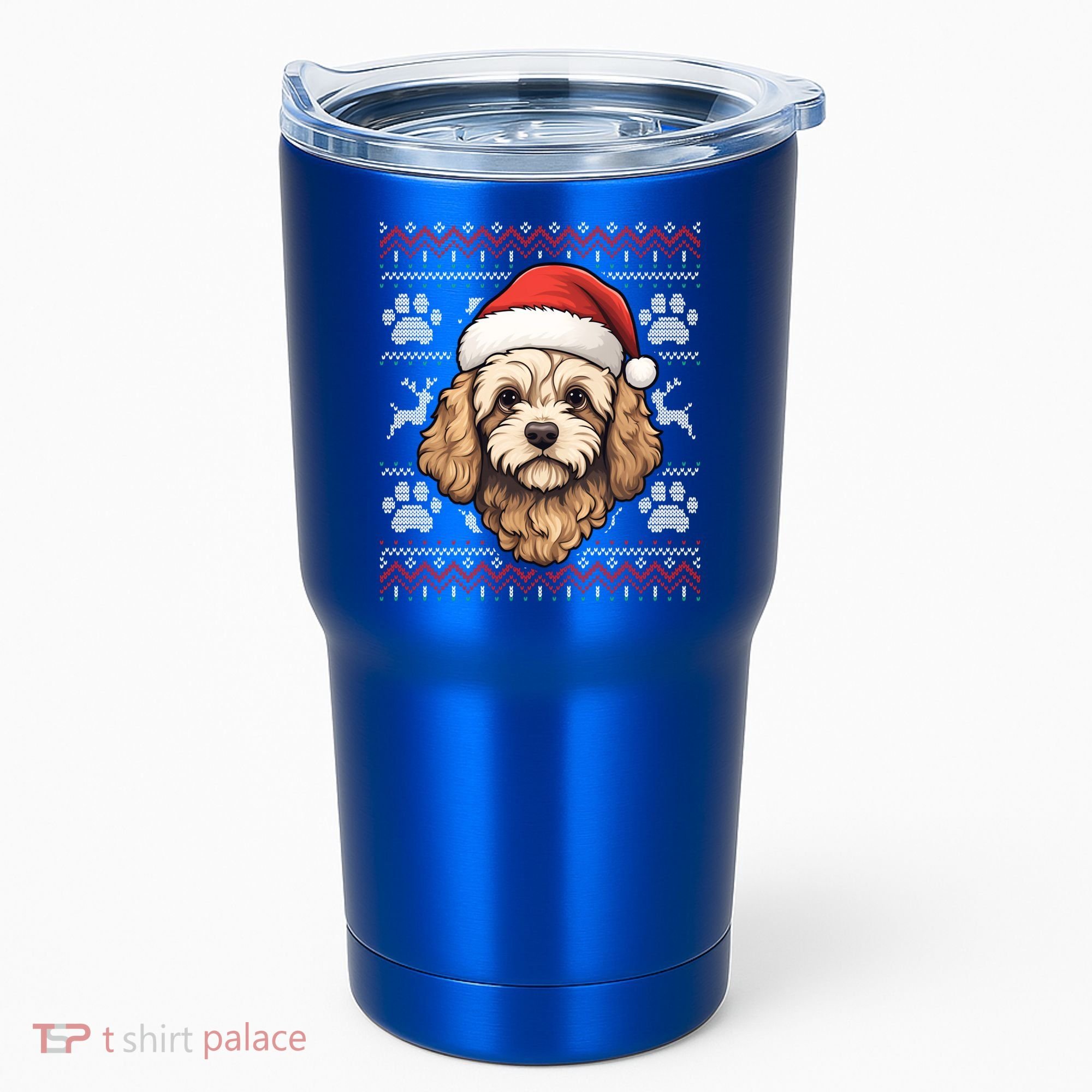Cavapoo Santa Hat Christmas Funny Dog Mom Dad Great Gift Tumbler