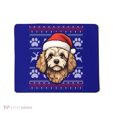 Cavapoo Santa Hat Christmas Funny Dog Mom Dad Great Gift Mousepad