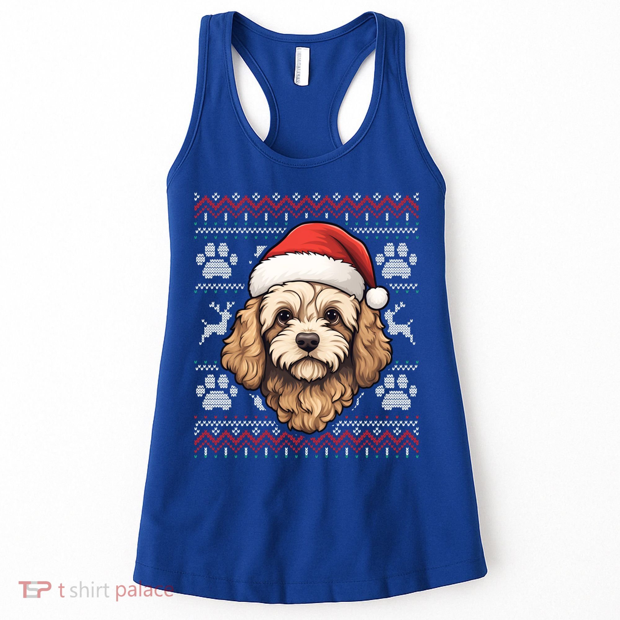 Cavapoo Santa Hat Christmas Funny Dog Mom Dad Great Gift Women's Tank Top