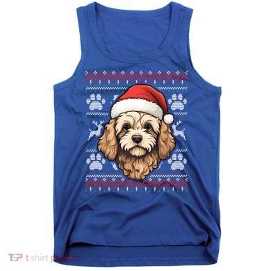Cavapoo Santa Hat Christmas Funny Dog Mom Dad Great Gift Tank Top