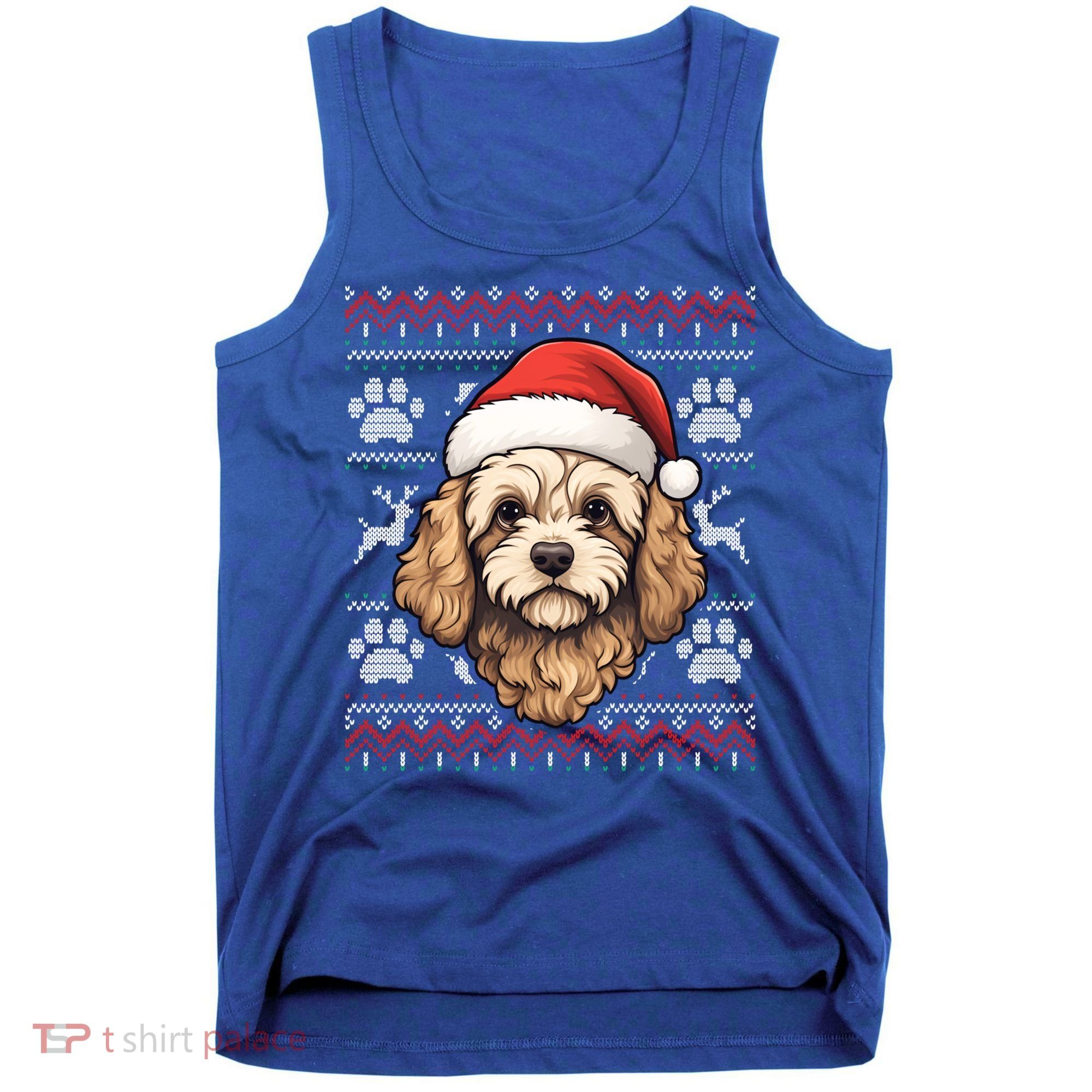 Cavapoo Santa Hat Christmas Funny Dog Mom Dad Great Gift Tank Top