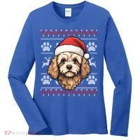 Cavapoo Santa Hat Christmas Funny Dog Mom Dad Great Gift Women's Long Sleeve Shirt thumb 0
