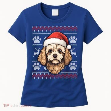 Cavapoo Santa Hat Christmas Funny Dog Mom Dad Great Gift Women's T-Shirt